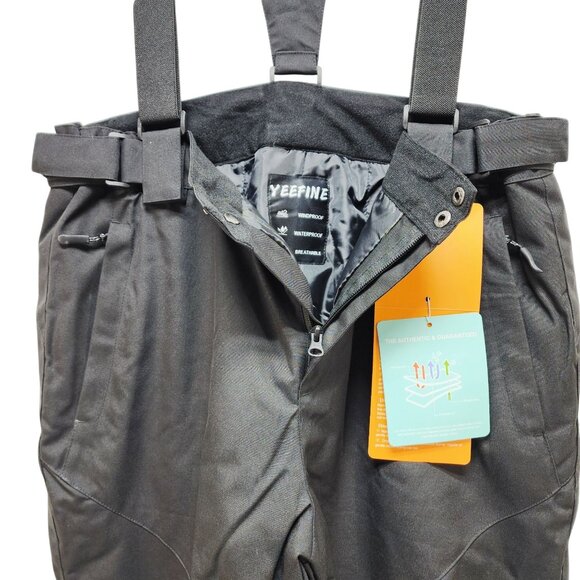 Yeefine Mens Waterproof & Windproof Snow Bib Pants Adjustable Straps Size L - Picture 9 of 9